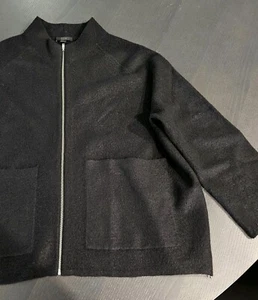 Cos Black Wool Zip Cardi/jacket. M/L - Picture 1 of 6