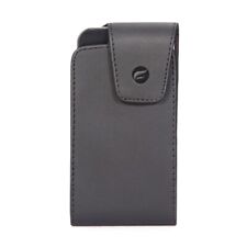Black Leather Side Case Cover Pouch Holster Swivel Belt Clip for Cell Phones