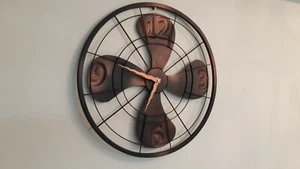 Industrial Metal Black Fan Copper Powder Rustic Vintage 3D Home Watch - Picture 1 of 11