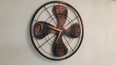 Industrial Metal Black Fan Copper Powder Rustic Vintage 3D Home Watch - Image 1 of 4