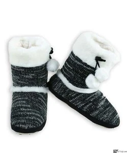 Yelete Stylish Faux Fur Holiday Boot Knit Women Multi Color Indoor Slippers - Picture 1 of 7