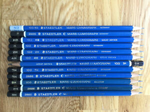 12 collectible Staedtler Mars Pencils 1968-1978.