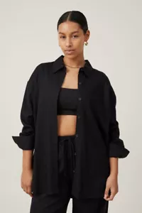 Cotton on Women's Haven Long Sleeve Shirt, Black, 12 - Picture 1 of 3