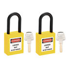 Lockout Tagout Locks,1-1/2 Inch Shackle Key Alike Safety Padlocks Yellow 2pcs