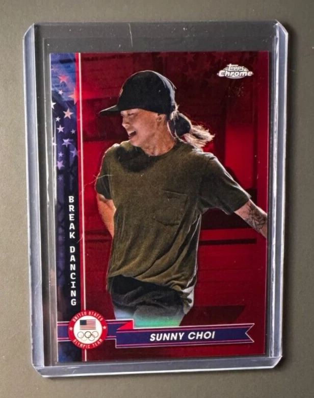 Sunny Choi 2024 Topps Cromo Olimpiadas Rojo Refractor/5 #64 Break Dancing Foto 1 de 1