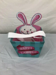 Small Happy Easter with cute bunny container decor treat bowl - Picture 1 of 4