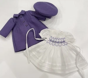 Boneka Filzmantel + Baskenmütze + gesmoktes Kleid 4 10" Effner Monday Tuesday Kind Puppen - Bild 1 von 8