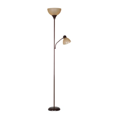VIC_SPACE1 72" Modern Light Floor Lamp Room Adjustable Reading Standing Led Brown 100 Watt