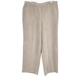 NWT Alfred Dunner Women Tan Corduroy Pants Sz 18 Proportioned Medium Eskimo Kiss - Picture 1 of 12
