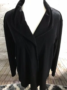 CHICOS DESIGN Strickjacke Pullover Langarm uni glänzend schwarz Übergröße 3 - Bild 1 von 4