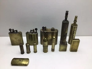 ANTIQUE COLLECTION OF PETROL LIGHTERS - FROM THE LATE XIX AND EARLY XX CENTURY - Imagen 1 de 12