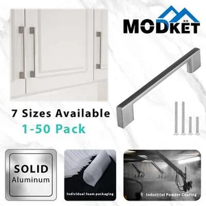 Brushed Nickel Modern Cabinet Handles Bar Pulls Kitchen Bathroom Drawer Hardware - Picture 1 of 4