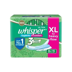 2 cuscinetti sanitari ultra puliti Whisper (15 pezzi) ali XL (confezione da 2) - Foto 1 di 1