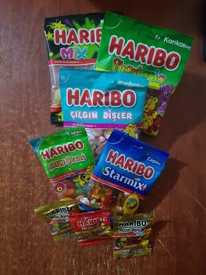 8 Verschiedene -Minibeutel HARIBO  KEYIF PAKET HELAL Domuz Yagi yok - Bild 1 von 4