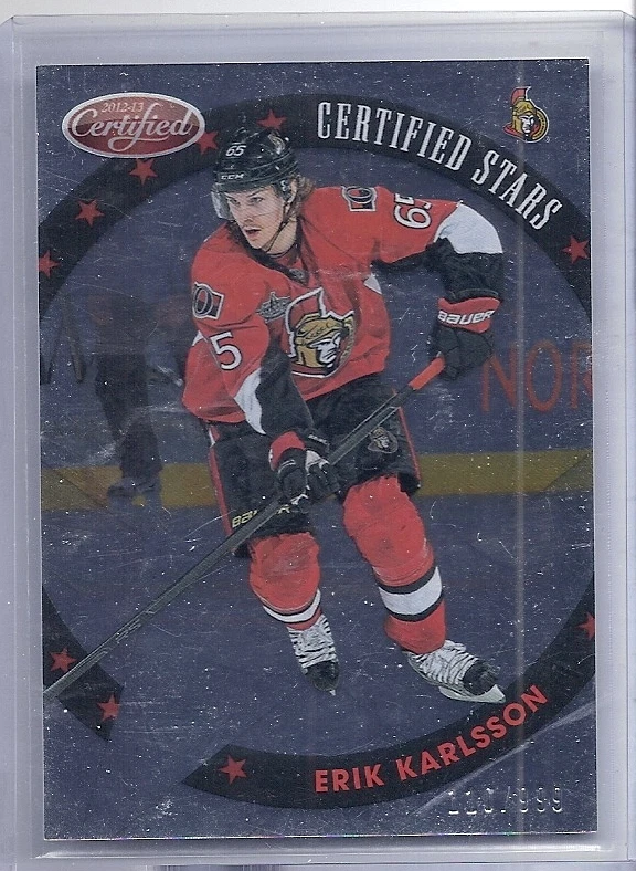 12-13 2012-13 CERTIFIED ERIK KARLSSON CERTIFIED STARS /999 S16 OTTAWA SENATORS - Image 1 of 1