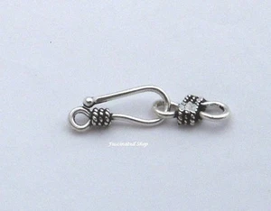 925 Bali Sterling Silver 16mm Hook & 12mm Eye Clasp Handcraft Findings 1 SET - Picture 1 of 6