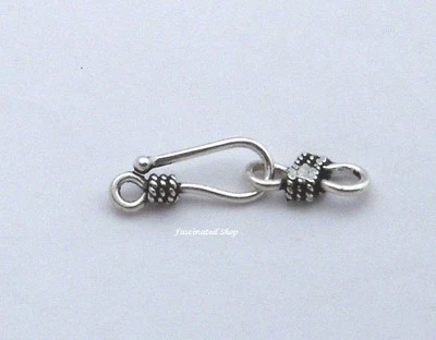 925 Bali Sterling Silver 16mm Hook & 12mm Eye Clasp Handcraft Findings 1 SET - Image 1 of 4