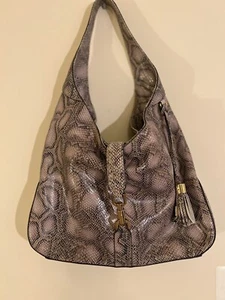 G.I.L.I. Leder Hobo hellbraune Tasche Kunstschlangenhaut Look Schultertasche. EUC - Bild 1 von 9