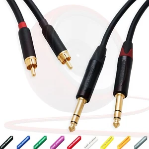 Pseudo Balanced RCA Phono to TRS Jack Lead (PAIR). Van Damme Starquad Cable - Picture 1 of 11