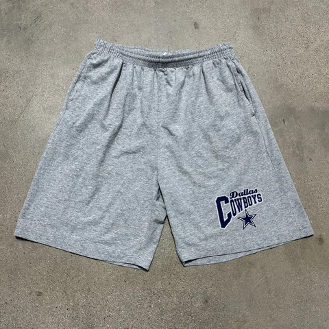 Vintage 90s Pro Player Dallas Cowboy Gray Gym Drawstring Shorts Men's Large Cover