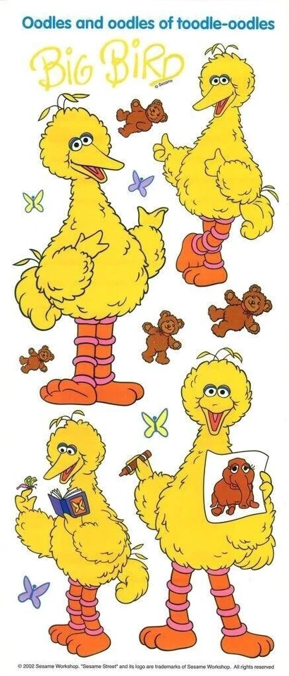 Sesame Street Big Bird Read Draw Play Oodles Colorbok Large Sticker Sheet Foto 1 de 1