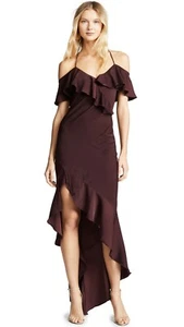 NEW dRA LUCCA OFF SHOULDER RUFFLE GOWN PLUM SIZE S $198.00 - Picture 1 of 10