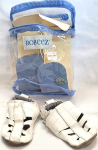 Robeez Leather Soft Sole Booties White Sandals 12-18 Months Infant Toddler Shoes - Picture 1 of 8
