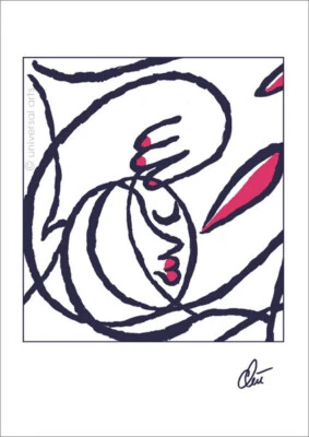 JACQUELINE DITT- Oder schläft sie ..? cut  A3 sign.ltd.Original Druck Grafik - Bild 1 von 2