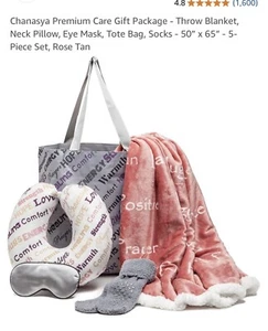 Chanasya and Healing Hugs Gift Throw Blanket Set - Premium Care Gift Box New - Picture 1 of 3