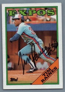 1988 Topps - #720 Tim Raines Hand Signed Autographed Baseball Card - Imagen 1 de 2