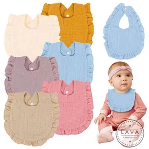 Cotton Baby Bandana Drool Bibs for Boys and Girls,Soft Bibs with Snaps Button - Picture 1 of 18