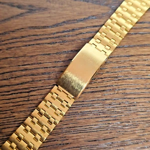 Vintage Stelux STL Stainless Steel Gold Colour Watch Bracelet VGC (Y186) - Picture 1 of 12