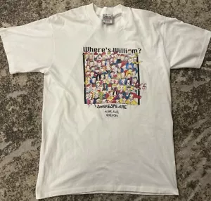 Vintage Where's William Shakespeare Shirt Ashland Oregon 92 J Hallenon SS XL - Bild 1 von 7