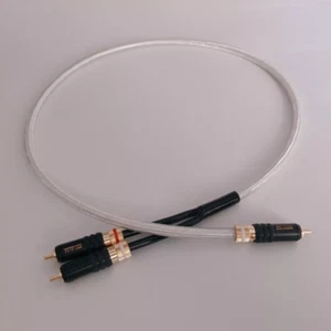 OCC Silver Plated RCA Y Splitter Cable 1Male to 2Male Plug HiFi Subwoofer Cable - Picture 1 of 5