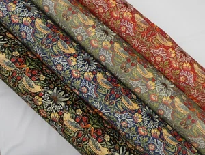 WILLIAM MORRIS STRAWBERRY THIEF VELVET FABRIC Upholstery Cushion Curtain - Picture 1 of 12