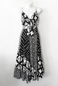 598 $ DVF DIANE VON FURSTENBERG schwarz weiß Multi-Print Midikleid * 4 - Bild 1 von 9