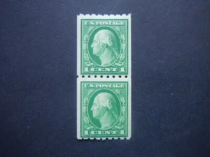 1912 #410 1c Washington Coil Pair Perf 8 1/2 Horz MNH OG F/VF CV $32 #2 - Picture 1 of 3