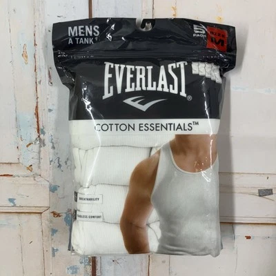 Regatas masculinas Everlast pacote com 5 masculinas tamanho M algodão branco sem etiqueta ajuste moderno - Imagem 1 de 4