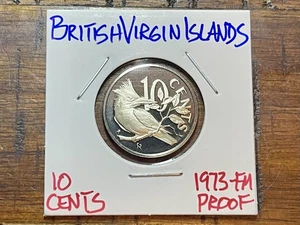 British Virgin Islands 🇻🇬 1973-FM PROOF 10 Cents KM#3 No Rsrve! Comb Shipping! - Picture 1 of 5