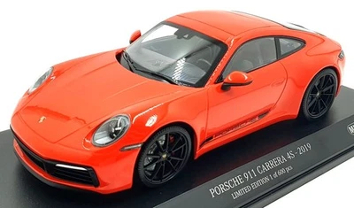 Minichamps 1/18 Scale Diecast 155 067327 - Porsche 911 Carrera 4S 2019 - Orange - Image 1 of 4