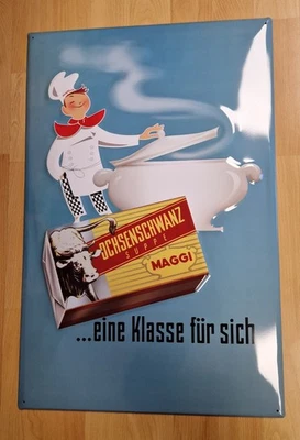 altes Maggi Blechschild "Ochsenschwanz", nostalgisch, wie neu - Bild 1 von 2