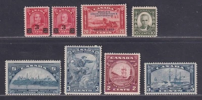 Canada 1932-1934 MH OG George V Selection 8 Stamps SCV $84.25 - Image 1 of 2