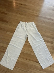 Old Navy Linen Blend Wide Leg Pants Womens Medium Vacation Resort Sail Beach - Picture 1 of 5