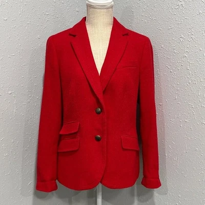 Chaqueta Blazer Talbots Mujer Carrera Rojo Mezcla Lana Talla 10 Foto 1 de 4