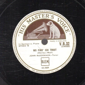 39g1.  John McCormack,  Wo Find Ich Trost & Du Bist Die Ruh - HMV VB.32 - Imagen 1 de 2