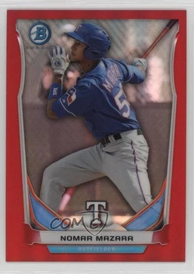 2014 Bowman Prospects Chrome Red Refractor /5 Nomar Mazara #BCP85 - Image 1 of 2