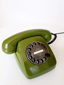 70er Kult Post Telefon FeTAp 611-2a Wählscheibe Grün Retro Vintage 70er - Photo 1/9
