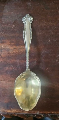 Antiga Toalha Canterbury Prata Esterlina Salada Colher de Servir de Vegetais - Imagem 1 de 4