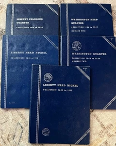 Lotto di 5 libri da collezione monete Whitman quarti/nichel - Foto 1 di 4