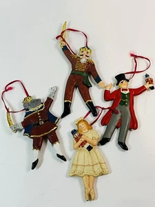 Vintage Nussknacker Ballett Weihnachtsschmuck 4er Set bemalt Metall - Bild 1 von 6